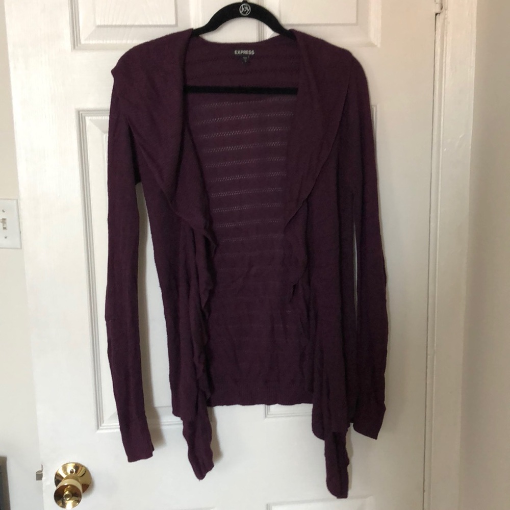 Purple Express Ruffled Cardigan